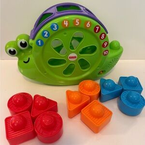 Fisher-Price Green Snail Shape Sorter Toy Lot
